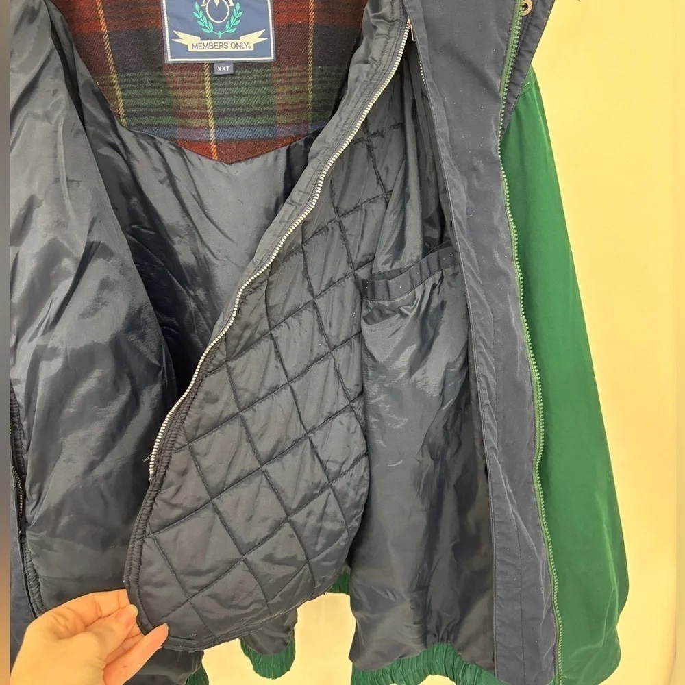 Members Only Green Jacket Mens Vintage Heavy Iconic Racer Quilted Lining XXT